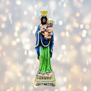 Vibrant Erzulie Dantor African Statue, 12" Resin Figurine, Spiritual Vodou Altar